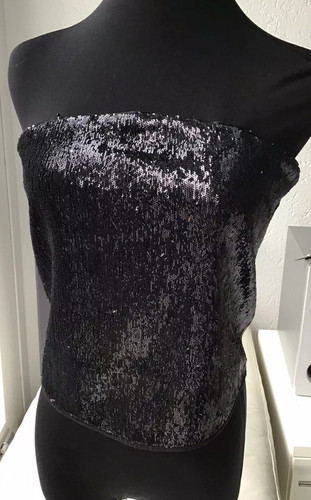 Stefanel paillettentop schwarz - paillettentop,