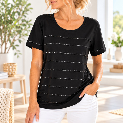 Elegantes shirt pailletten - elegantes,